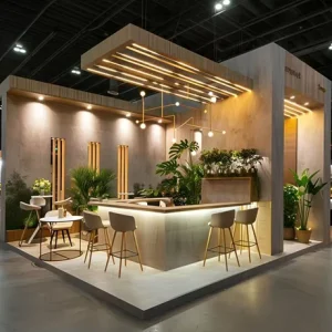 30Mins Quick Setup Exhibition Booth New Wooden Modular Expo Booth Beauty Show Custom 20*20ft Trade Show Booth for Cosmetic Show
