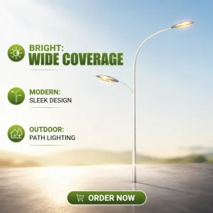 30W 200W IP66 AC DC LED Street Light Aluminum Alloy Ra70 CRI 3000 5000K Color Temp 4500 15000LM 50000 Hours 3 Year