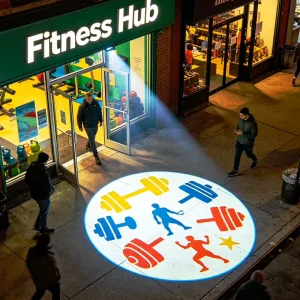 30W 60W 80W IP67 Waterproof Outdoor Gobo LED Advertising Lights Customized Image Projection Logo Projector Shop Front Rotating