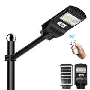 30W All in One Solar LED Street Light IP65 Waterproof Motion Sensor Outdoor Garden Light with Remote Control ABS Wall Mount