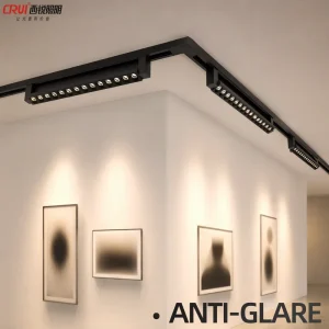 30W Anti Glare Grille Linear Track Light Surface Mounted Black Aluminum LED Spotlight High CRI 90 for Retail Shop