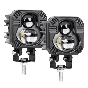 30W IP67 Waterproof 3800LM LED Motorcycle Light Auxiliary Spotlights Fog Driving Lights Hi Lo Beam White Yellow