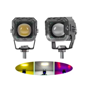 30W LED Motorcycle Spotlight DRL Fog Light Auxiliary Front Lamp Angel Eyes Flashing for ATV Truck SUV Dirt Bike UTV Offroad Use