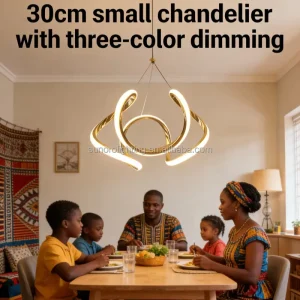 30cm Irregular Gold Pendant Light Tricolors LED Chandelier Small Space Restaurant Decor Lighting for Africa Home