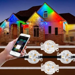 30mm UCS2904 Rgbw Led Pixel 3Leds Point Lights 24V Outdoor Permanent Christmas Holiday Track Landscape Lighting IP68