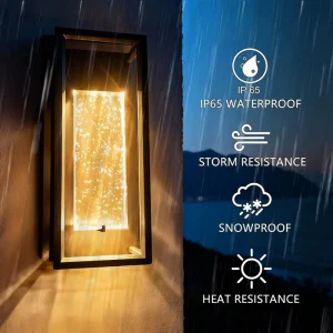 310mm Triac Dimmable LED Outdoor Wall Sconce ETL IP65 5CCT Tunable Crystal Bubble Glass for Commercial & Residential Exterior