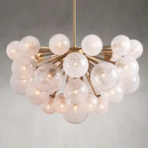 35″ Modern Living Room Dining Room Kitchen Island LED Hand Blown Glass Globes Chandelier Pendant Light