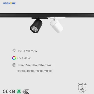 35W Cob Dimmable Led Track Spotlight Excellent Heat Dissipation Flicker Free CE RoHS Standard Led Track Light for Retail Stores