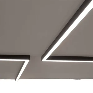 35mm Wide Aluminum LED Recessed Linear Light Modern Office Indoor Ceiling Profile Light Fixture IP20 Rated Dimmable 5 Year CRI