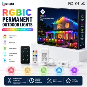 35x30mm WS2811 RGB SMD5054 IP67 DC24V 36V Smart Permanent Outdoor Eave LED Lights for Christmas House Roofline Lighting System