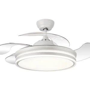 36/42/48 Inch Invisible Retractable 3 Colors LED Living Room Ceiling Fan Lamp With Light and Speaker Remote Control