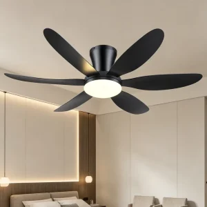 36 42 Inch Flush Mount Ceiling Fan with Light Remote 6 Blades Reversible Quiet DC Motor Low Profile Dimmable Fandelier