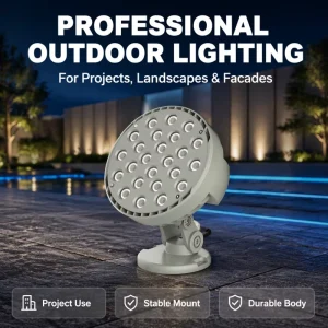 36W 24W Outdoor IP65 DMX512 RGBW RGB Engineering Landscape Aluminum LED Floodlight 5 Year Warranty High Bright CRI90 100LM/W