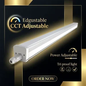 36W CCT & Power Adjustable LED Tri-proof Lamp Daisy-Chain Industrial Lighting for Warehouse Workshop LED Tri-proof Light