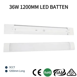 36W LED Batten Light 1.2m Aluminum/PC Slim Design 3-CCT Tri-color Linear Fitting 5-Year Warranty for Australia Market