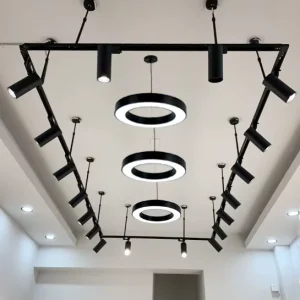 3CCT Smart Professional 40W LED Track Light Adjustable Iron Rail Spotlight Dimmable Modern Design Supermarket Showroom Shop