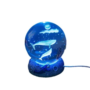 3D Laser Engraved Customizable Crystal Ball Night Lamp Glass Moon Galaxy Led Light Holiday Gift for Home Decor