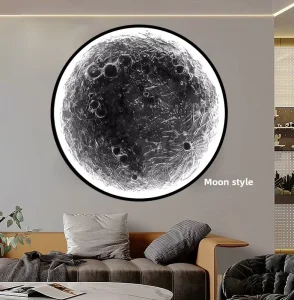 3D Relief Moon Decorative Modern LED Aluminum Wall Lamp Indoor Switch Control Dimmable Ra80 3000-6000K Color Temp Wall Lamps