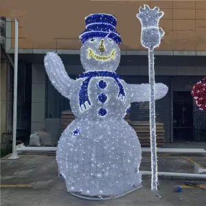 3D Snowman Sculpture Christmas Wedding Landscape Outdoor IP65 Rated LED Lighted Customized Color Remote Control