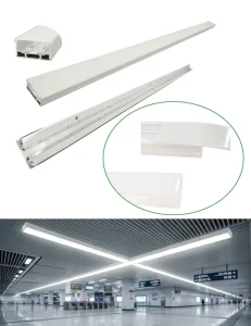 3M 45W LED Linear Light 10cm Wide Plastic Steel Linkable for Office Subway Station