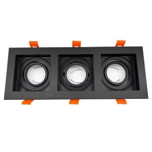 3SET Iron Recessed Led Gu10 Lamps Anti Glare MR16 GU10 Spotlight Fixture