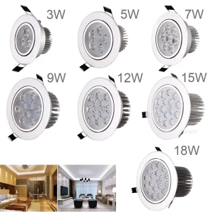 3W 5W 7W 9W 12W 15W 18W Ceiling Light 220V Dimmable Ceiling Downlight LED Down Light Spotlight Lamp for Project