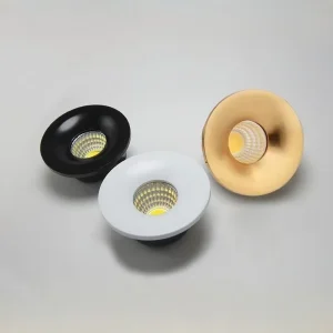 3W Mini 4cm LED Recessed Spotlight for Wine Display Cabinets Aluminum Construction Golden Cat’s Eye Design Multi Color
