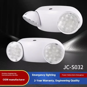 3W Rechargeable Dual head High brightness LED Emergency Light 1800mAh Li Ion Battery IP33 Rated 6000K Emergency Lighting