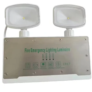3W Waterproof LED Fire Emergency Light Dual head Lighting AC 165 265V IP65 Li ion Battery 1.5 Hours Emergency Time