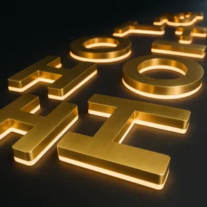 3d Gold Mirror Custom Outdoor Led Logo Beauty Salon Signs Business Name Sign logo Wall Led Signs for Business Outdoor