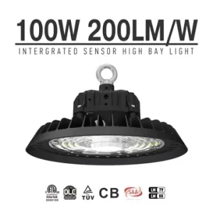 3rd Gen Motion Sensor IP65 Water Resistant High Bay Light UFO Warehouse LUMILEDS SMD2835 LEDs 5 Year Warranty Multiple Power CCT