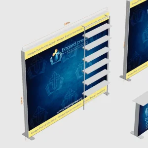 3×3 Exhibition Backwall Light Box With LED Table 3 Open Sides for Expo Brand Identity Illuminated Wall Desk