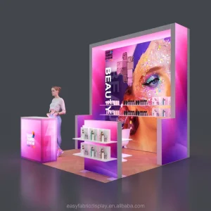 3×3 Modular Aluminum SEG Expo Booth Digital Printing Advertising Light Box Detachable Shelves for Efficient Beauty Tradeshow