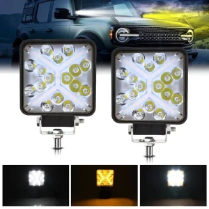 4 Inch 138W LED Work Light 16 LED Square Motorcycle Spotlight 12V 24V Foglamp 4×4 Light for Jeep ATV UTV SUV Truck Tractor