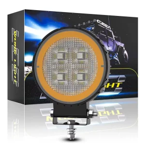 4 Inch 17W 12-24V LED 4X4 Spotlight 44LED DRL 6500K Truck Black Cover Headlights