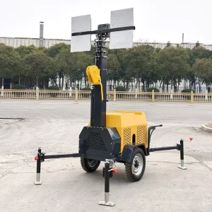4 Lights Diesel Generator 4x400W Mobile Light Towers Hydraulic Telescopic Mast Portable Outdoor Lighting Tower
