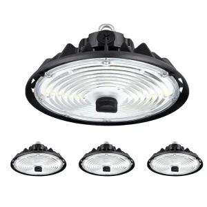 4 Pack 150LM/W 3Power 3CCT Switchable Industrial UFO LED High Bay Light