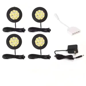 4 Pack Modern Aluminum LED 5V 12V Surface Mounted Ultra-thin Recessed Cabinet Light White Black Ra90 Dimmable Touch