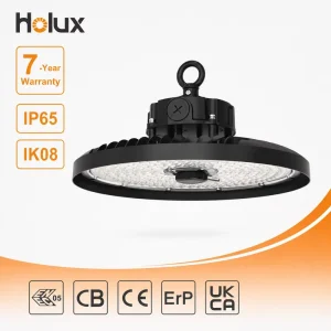4000K 7 Year Warranty 200 lm Per W Liteon 5050 LED PC Lens IP65 IK08 50W 60W 80W Warehouse Industrial UFO LED High Bay Light