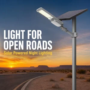 400W Street Solar Light Microwave Motion Sensor Single Arm Pole Lamp Steel Road Poles for Parking Lot