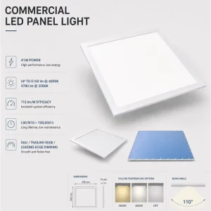 40W 3000K 4000K Flat LED Fixture for Office Dimmable Ceiling Panel Commercial LED Panel Light