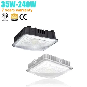 40W LED Canopy Lights 120-277V Commercial Outdoor IP65 6000lm for Gas Station Garage Warehouse Shop Carport Industrial 9.6″