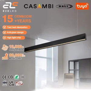 40W LED Recessed Linear Light Dimmable Aluminum High CRI for Meeting Room Office Building Supermarket