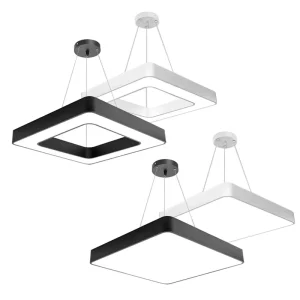 40W Square Modern LED Pendant Light Hanging Chandelier Fixture for Kitchen Island Ceiling Lighting