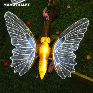 40cm White Outdoor Butterfly LED Light Midsummer Christmas and Halloween Decoration Motif Light for Park Landscapes