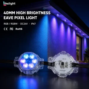 40mm DC24V UCS2904 RGBW SMD5050 6 LED IP67 Smart Aluminum Track Pixel Lights APP Control for Outdoor Christmas Facade Decoration