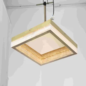 40x40cm Square LED Light 3000K Warm White Bronze Metal Frame + Transparent Acrylic Shade
