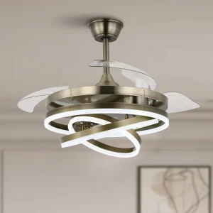 42 Inch Modern LED Chandelier Lamp with Smart Remote Control 220V BLDC DC Motor Ceiling Fan with Light
