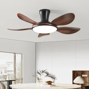 42-Inch Modern Smart 5 Straight Blades and LED Light Remote Control DC Motor 220V 110V Ceiling Fan with Light