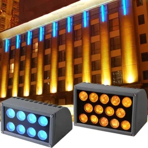 42W RGBW Narrow Beam Wall Mounted LED Flood Lights Crisp Beam Cut Off High Brightness for Outdoor Commercial Signage Lights